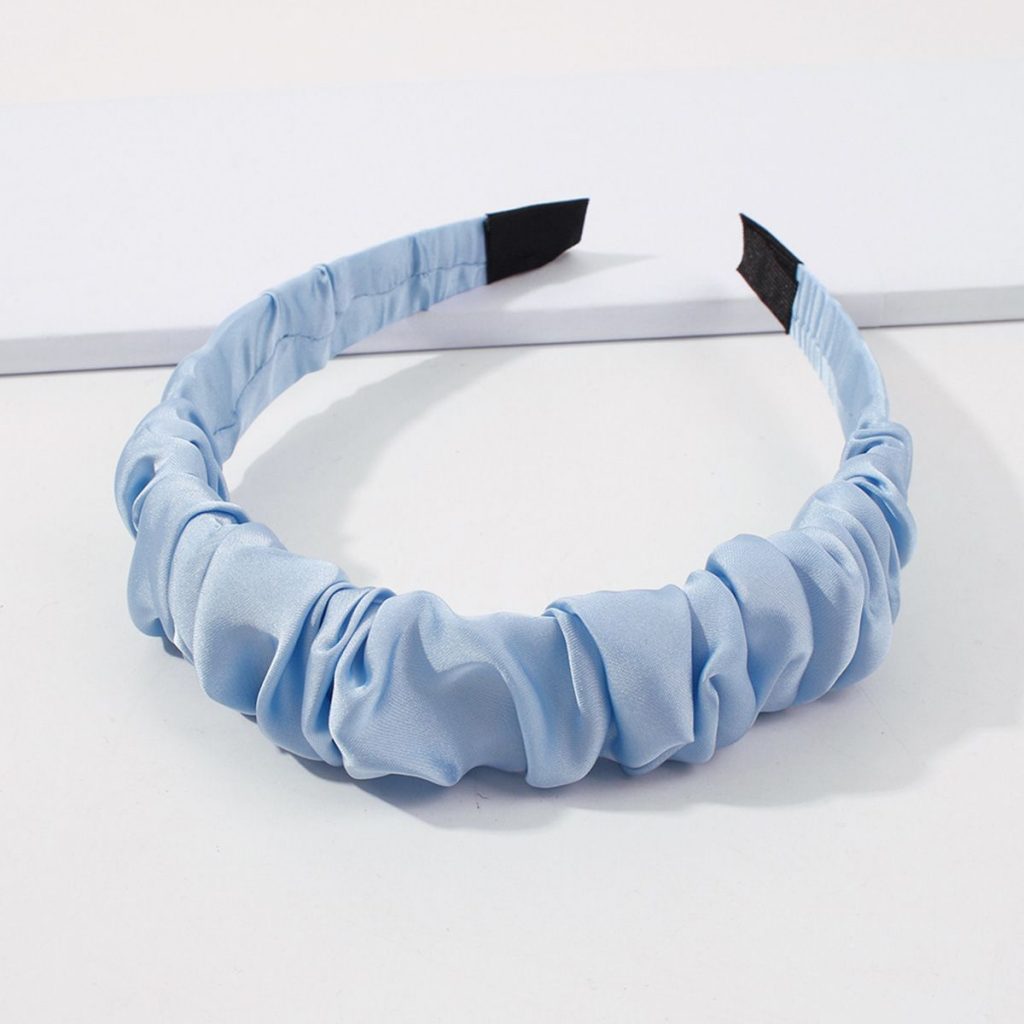 Satin Solid Color Ruched Headband